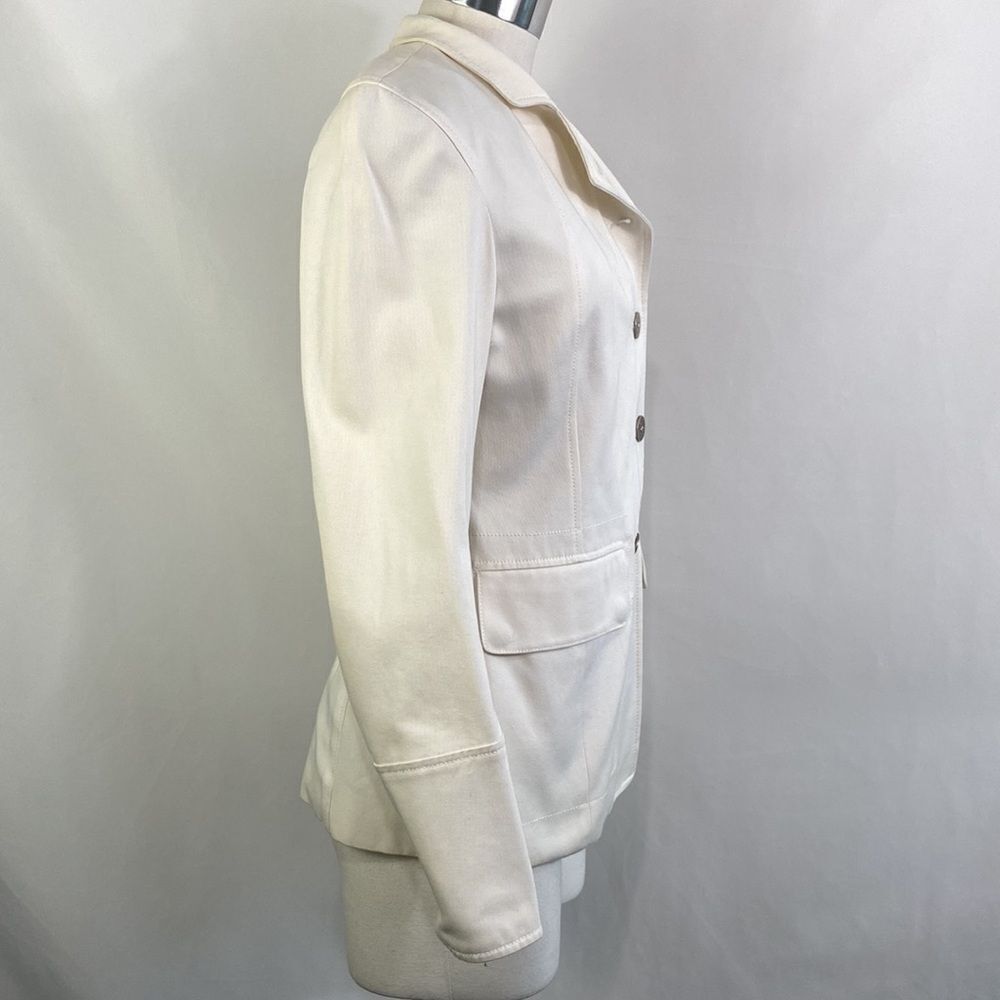 Burberry Cream High Neck Side Button Jacket - Picture 7 of 16